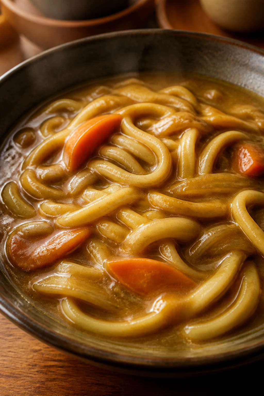 Close-up Japanese Curry Udon with udon and vegetables