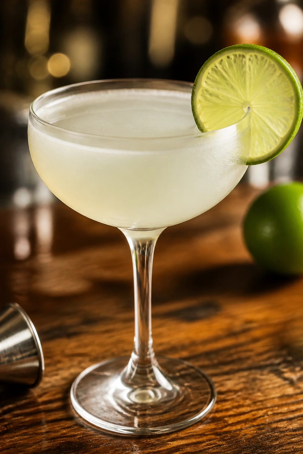 Classic Daiquiri in a chilled coupe with lime garnish