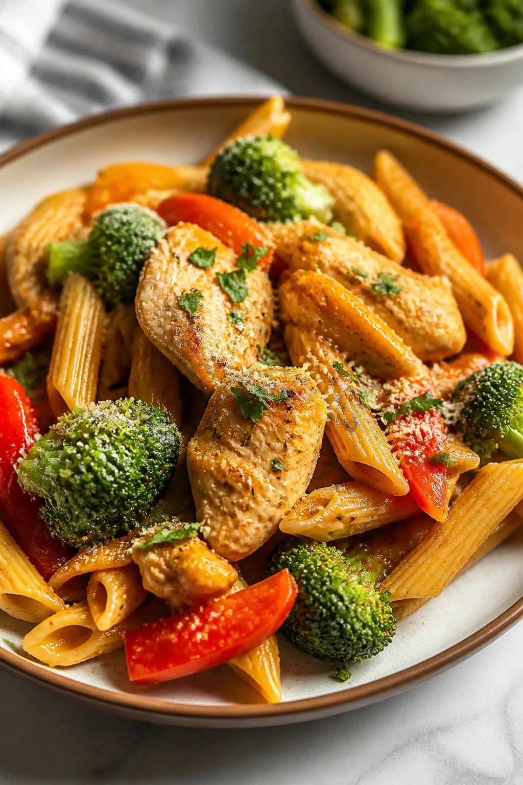Diverse plated meal showing dairy-free, gluten-free, and veggie-forward options