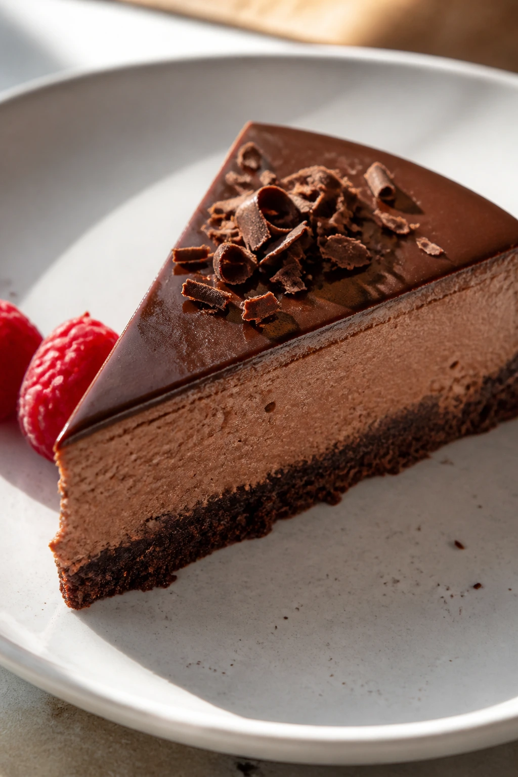 Dessert plated with simple garnish on a plate