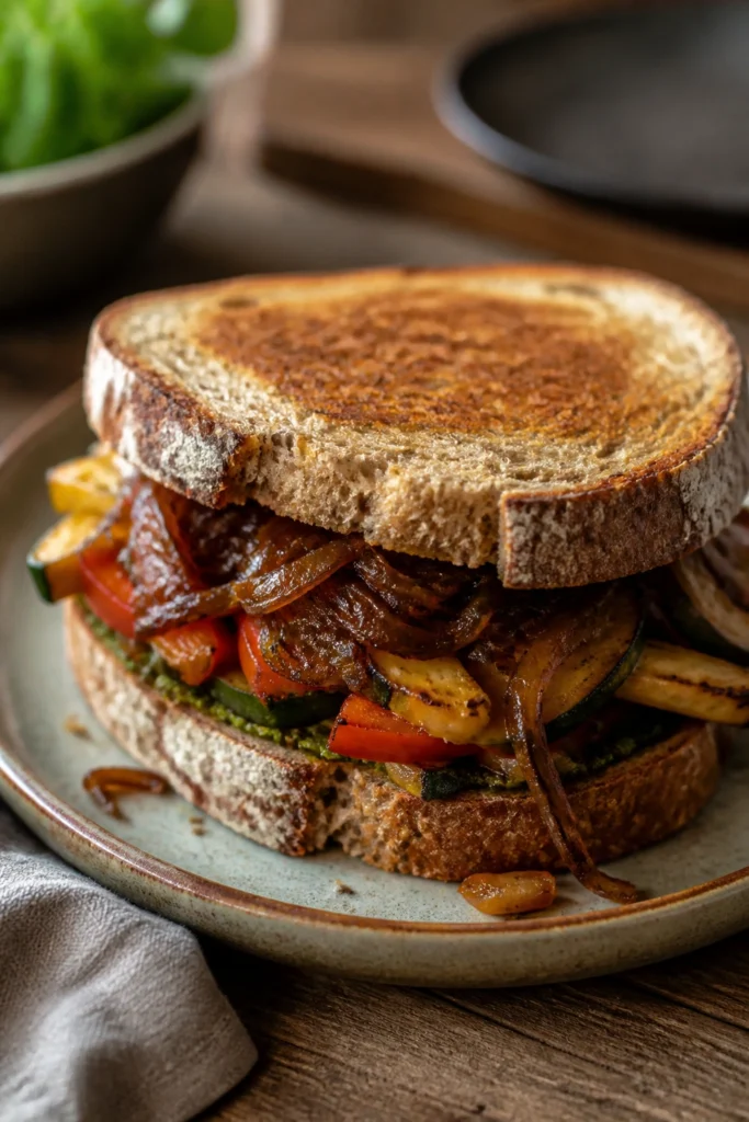 Caramelized Vegetarian Sandwich for a Healthy Dinner