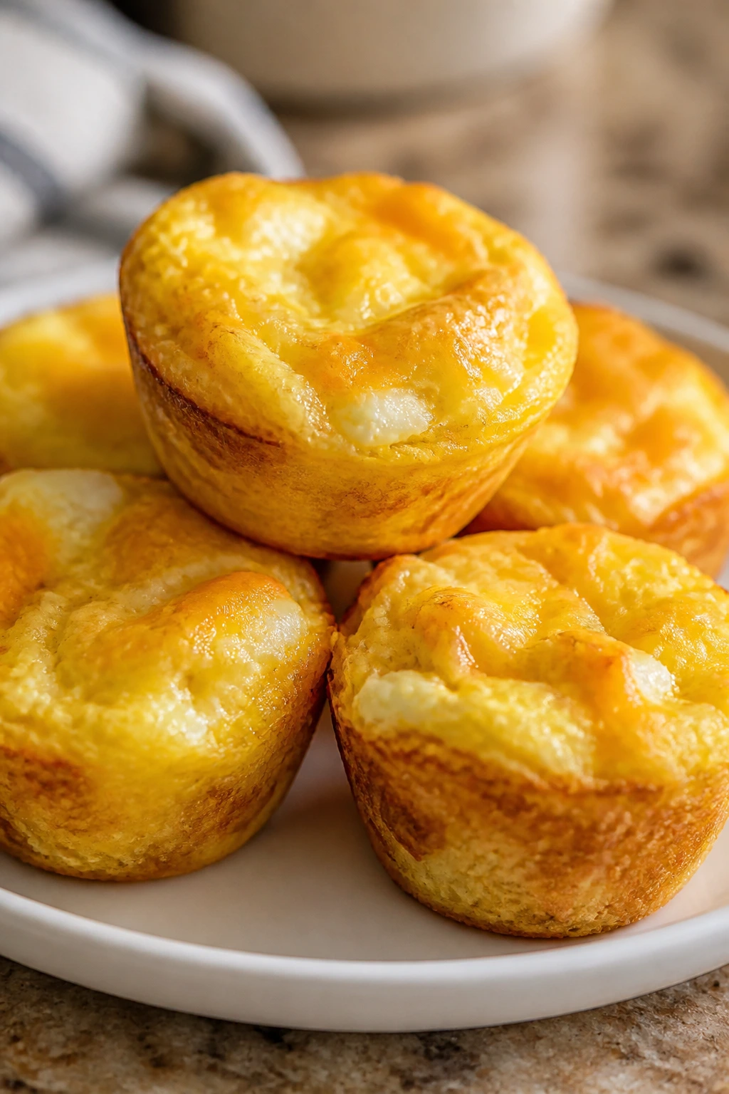 Egg and cheese muffins on a plate