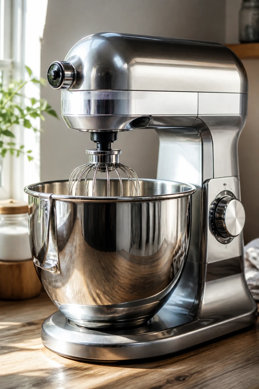 Electric mixer in a kitchen setting