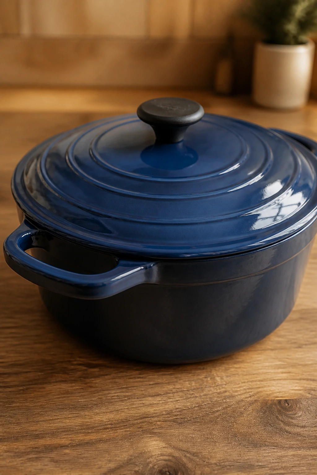 5- to 7-quart enamelled Dutch oven on kitchen counter