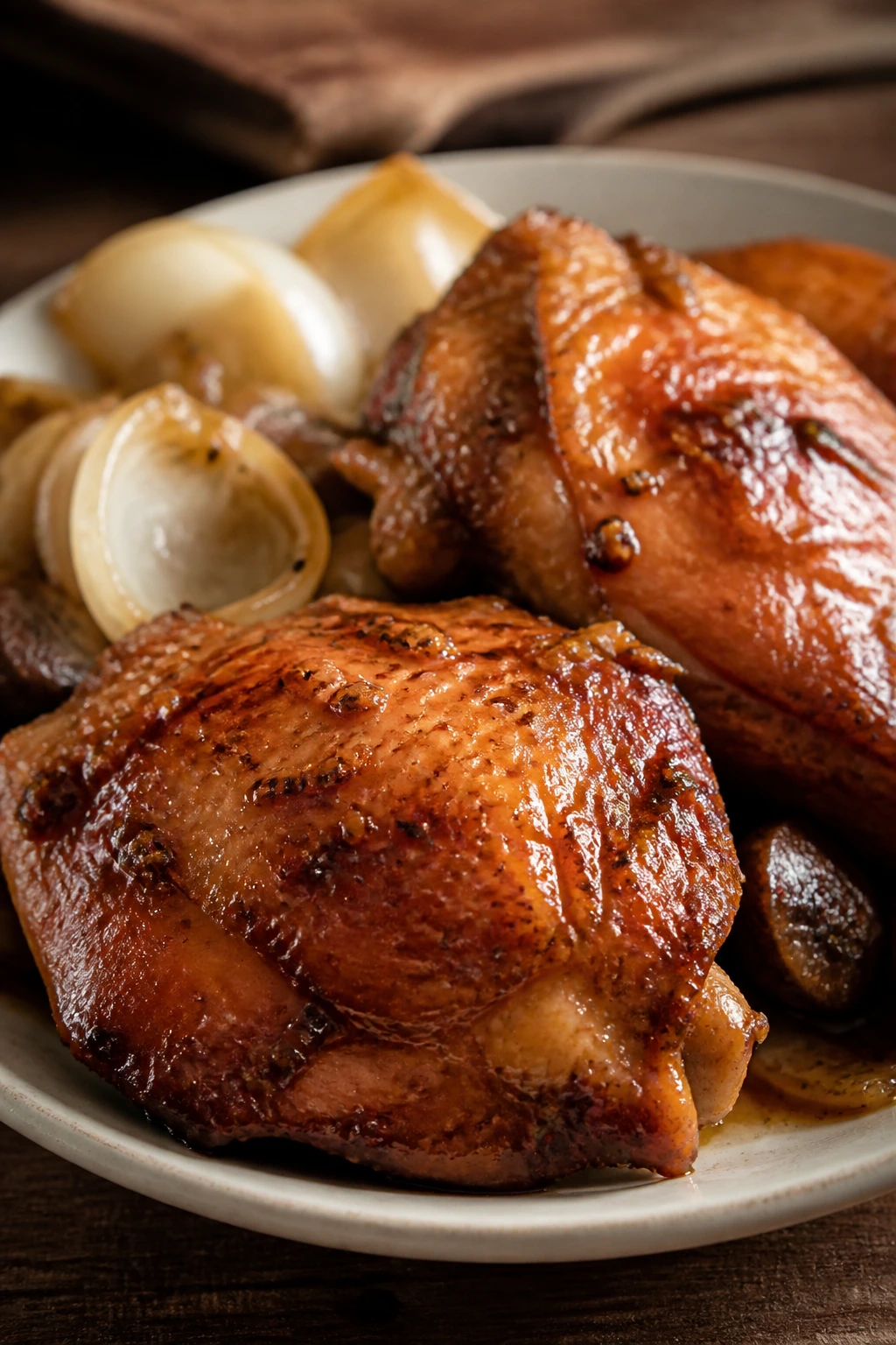 Five-Spice Chicken Thighs with Ginger close-up
