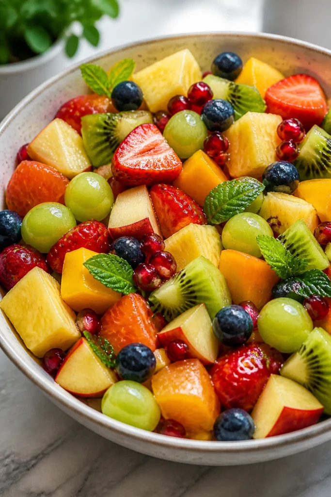 Hearty Fruit Salad with Homemade Dressing