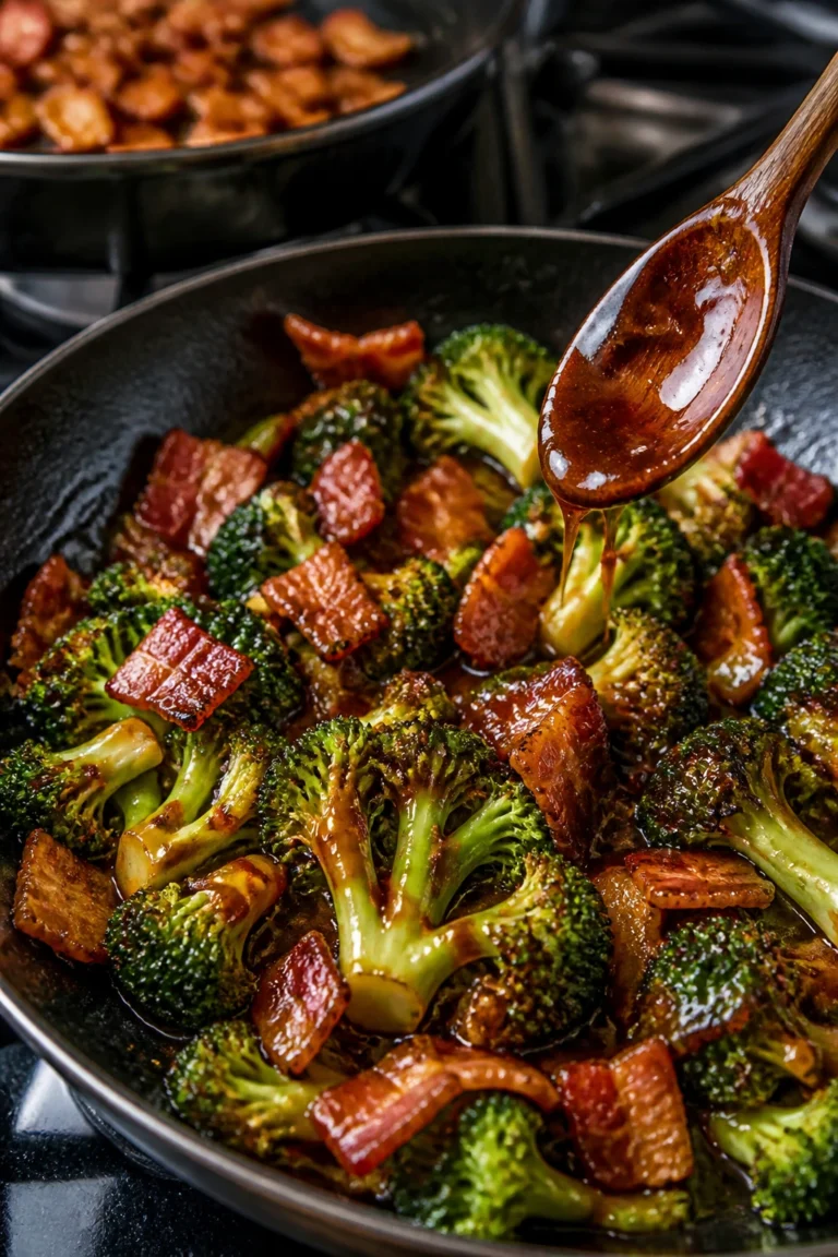 Crispy Bacon and Broccoli with Brown Sugar Glaze
