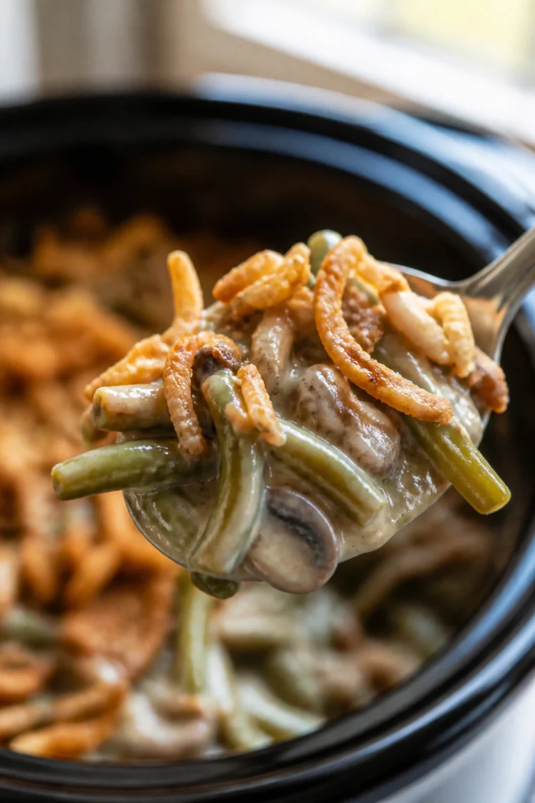 Set-and-Forget Green Bean Casserole Crockpot Recipe