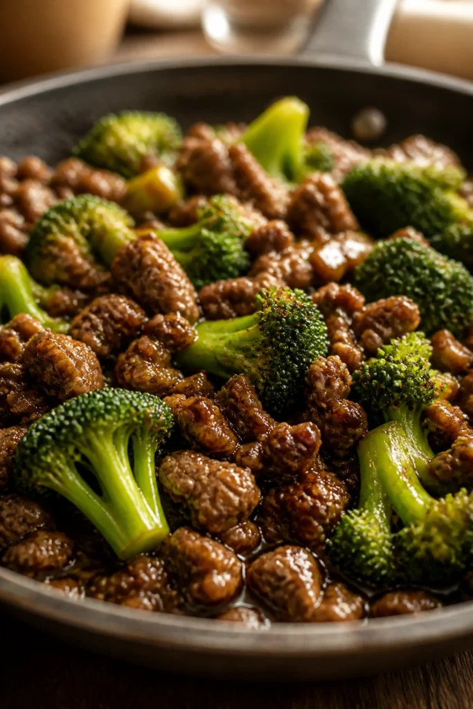 Hearty Ground Beef and Broccoli for a Hearty Dinner