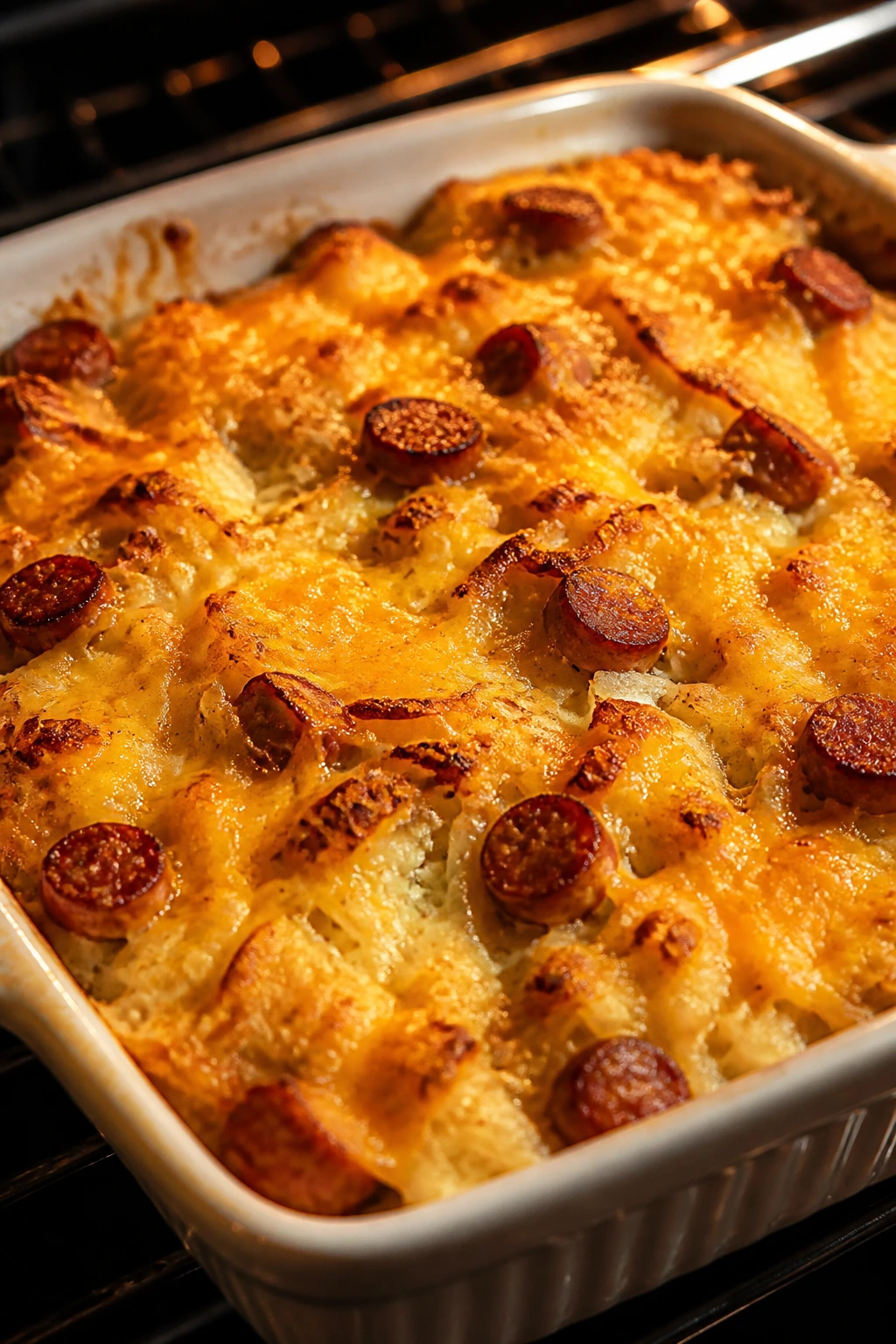 Cheesy smoked sausage hash brown casserole