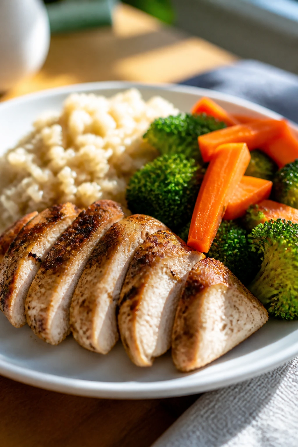 Generous plate of balanced kid-friendly meal