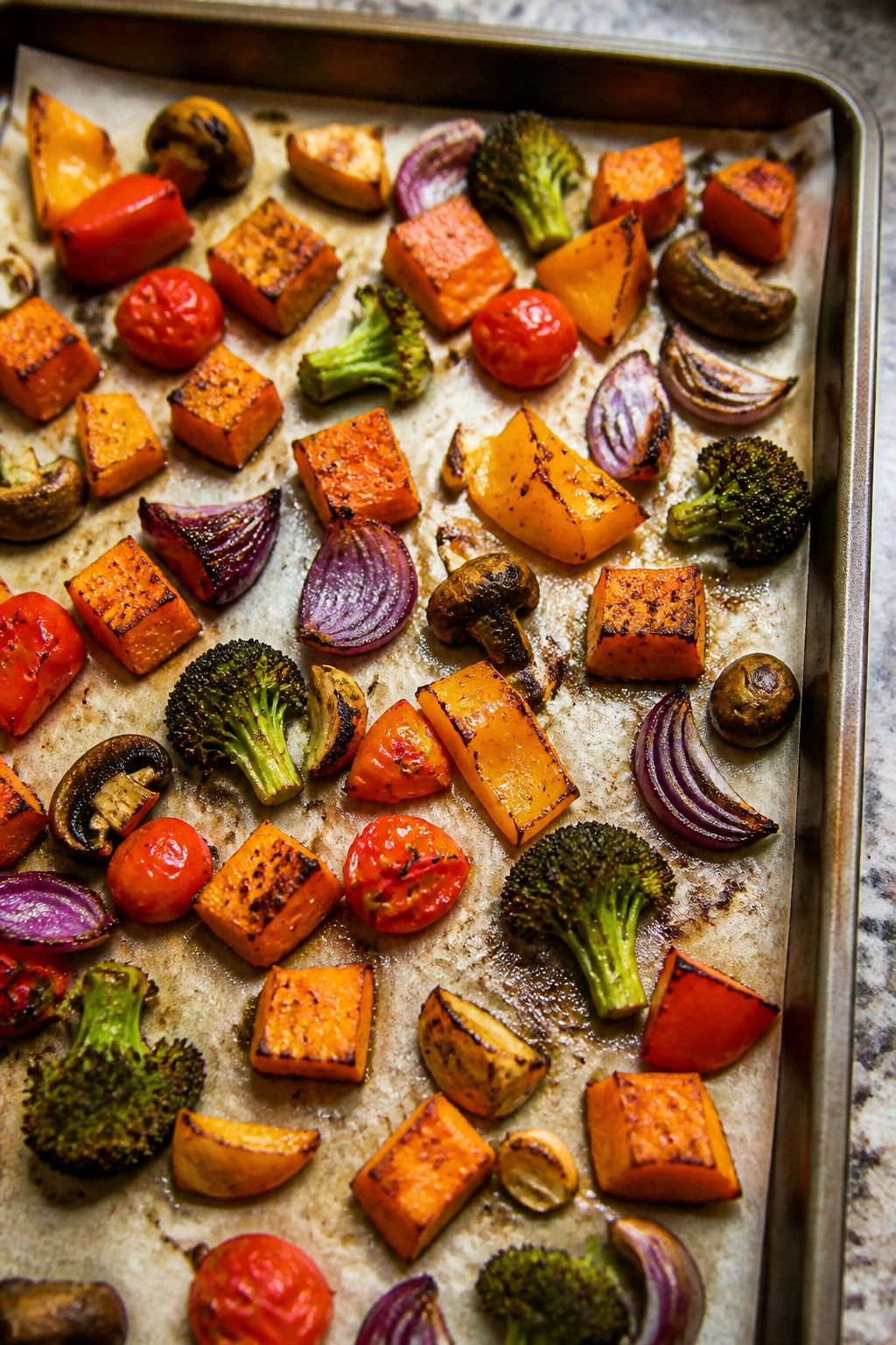Oil, salt, and spacing help browning on sheet-pan vegetables