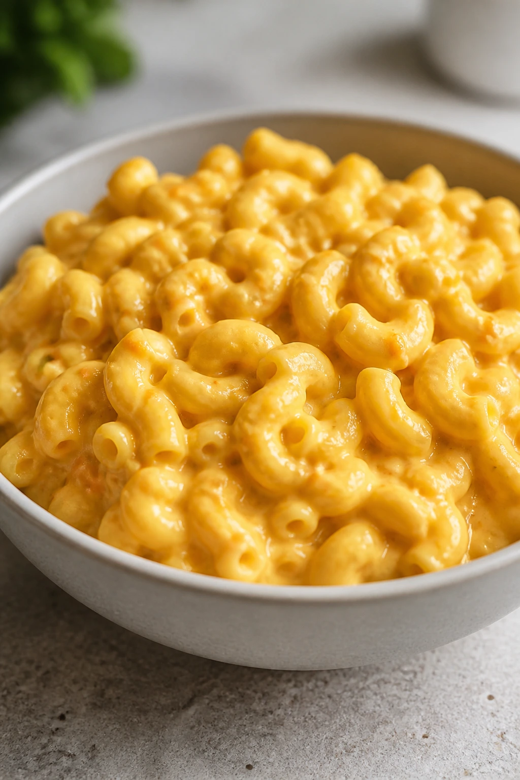Creamy macaroni and cheese with hidden vegetables in a bowl