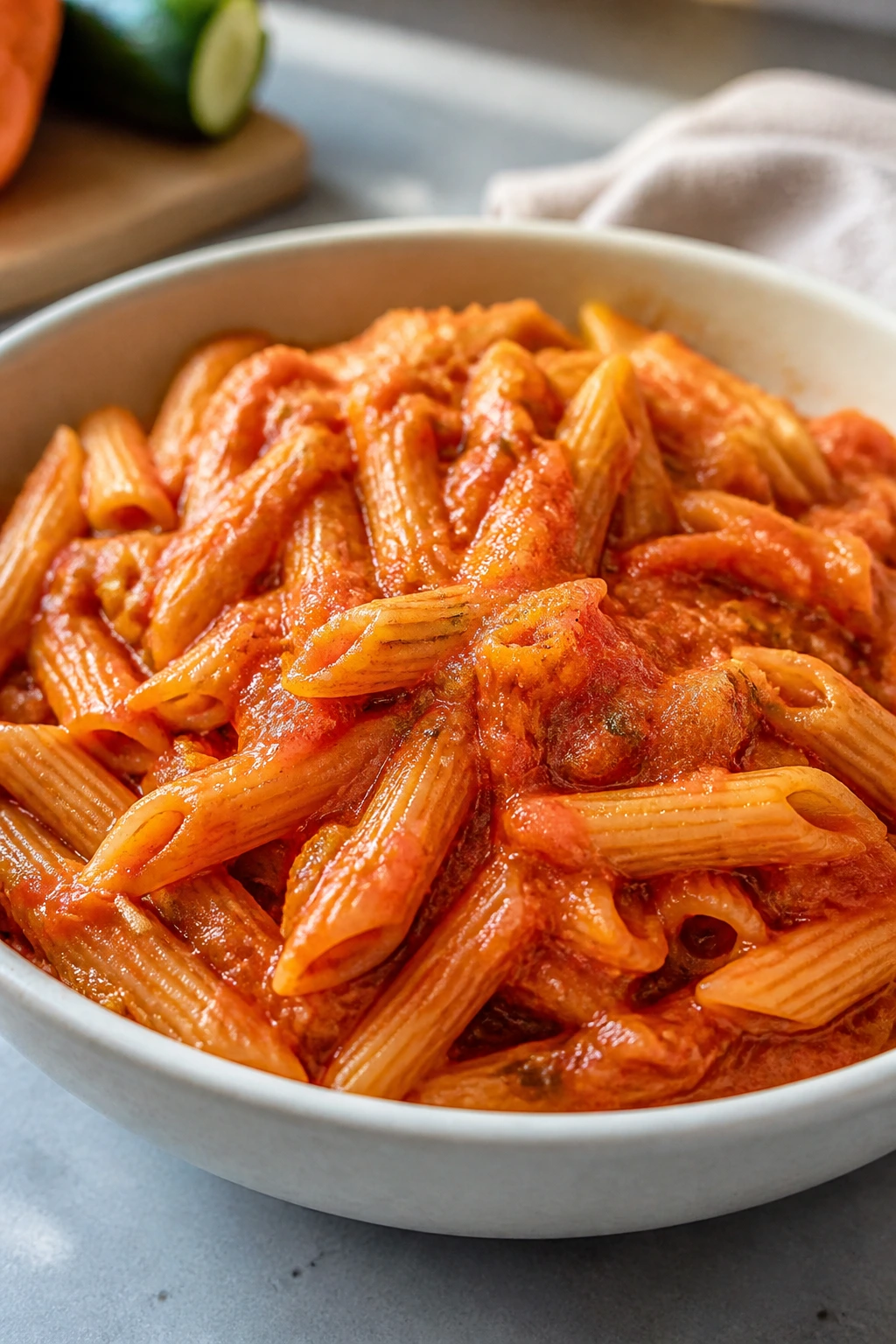 Close-up of pasta with hidden veggie sauce
