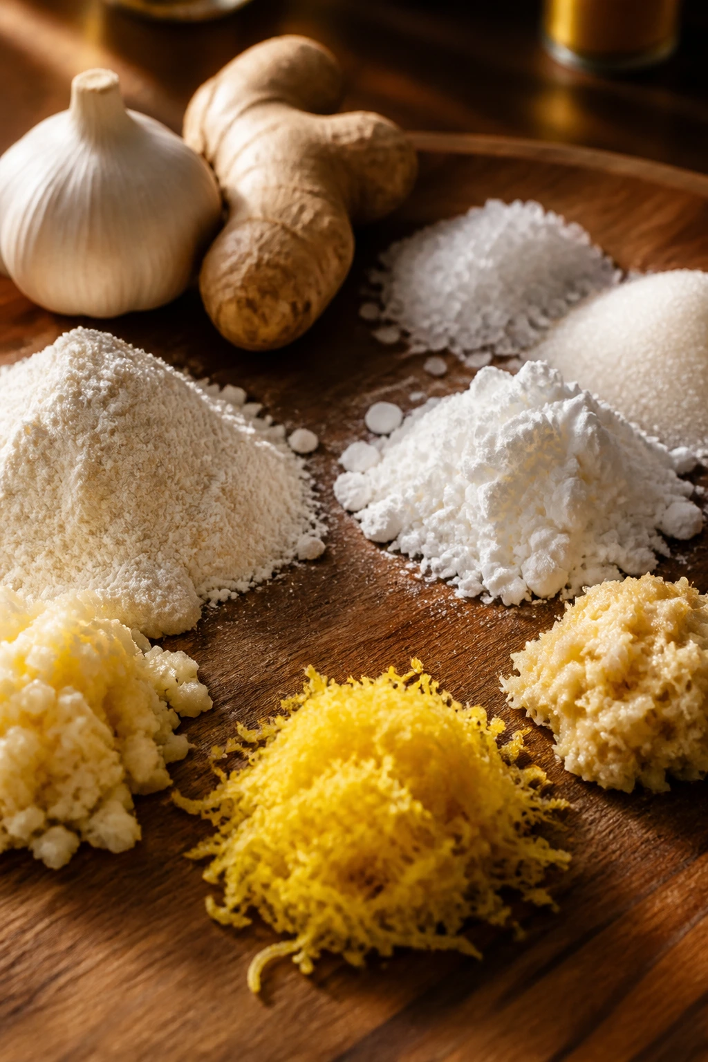 Macro shot of key ingredients for lemon chicken
