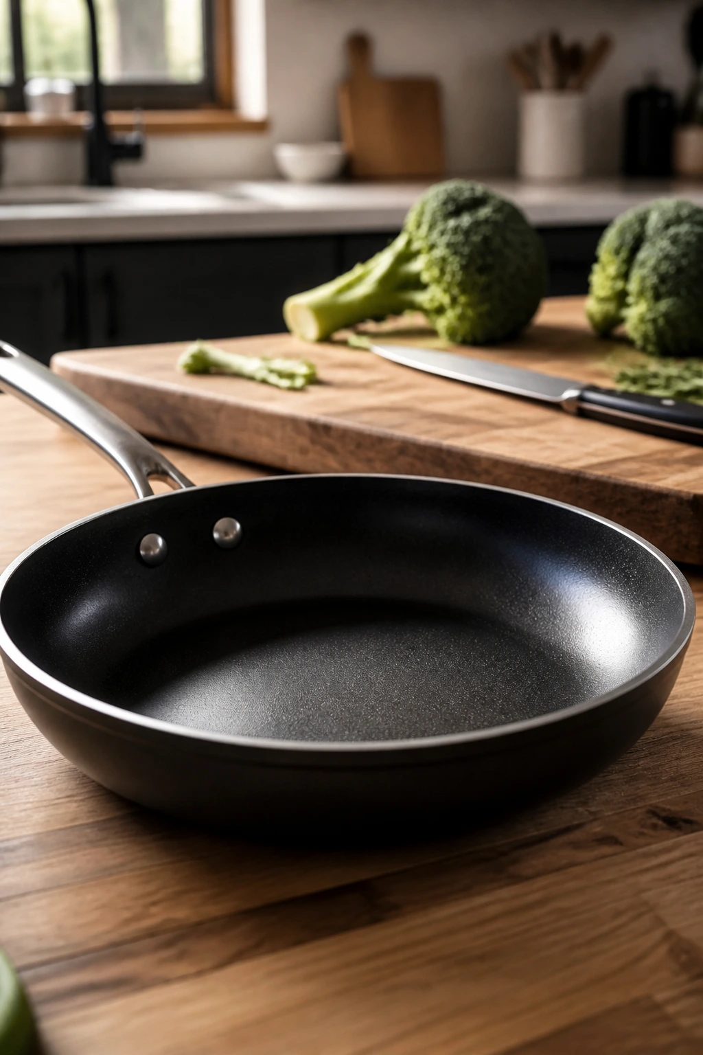 12-inch skillet front and center in a kitchen