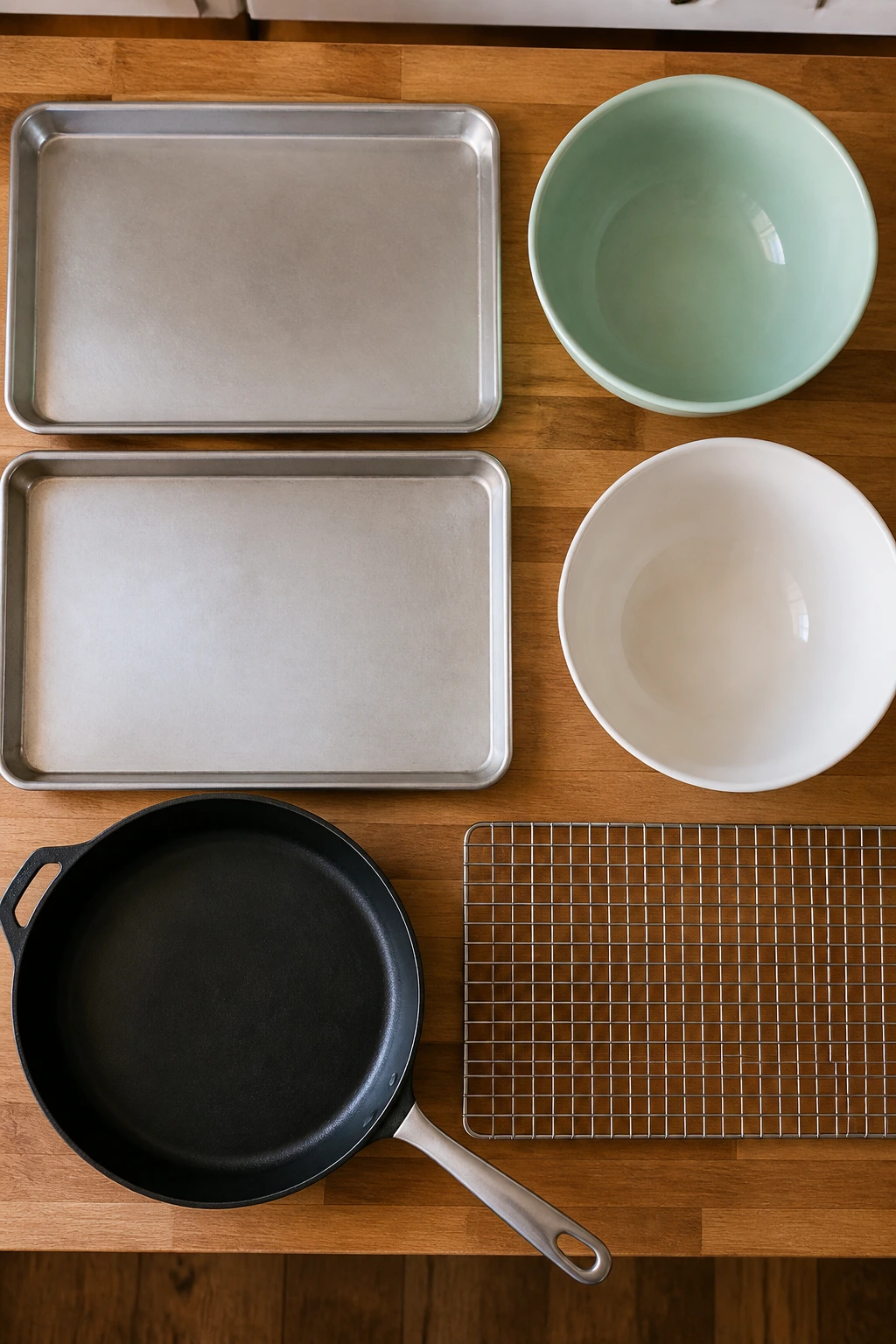 Kitchen gear laid out on counter for easier kid dinners