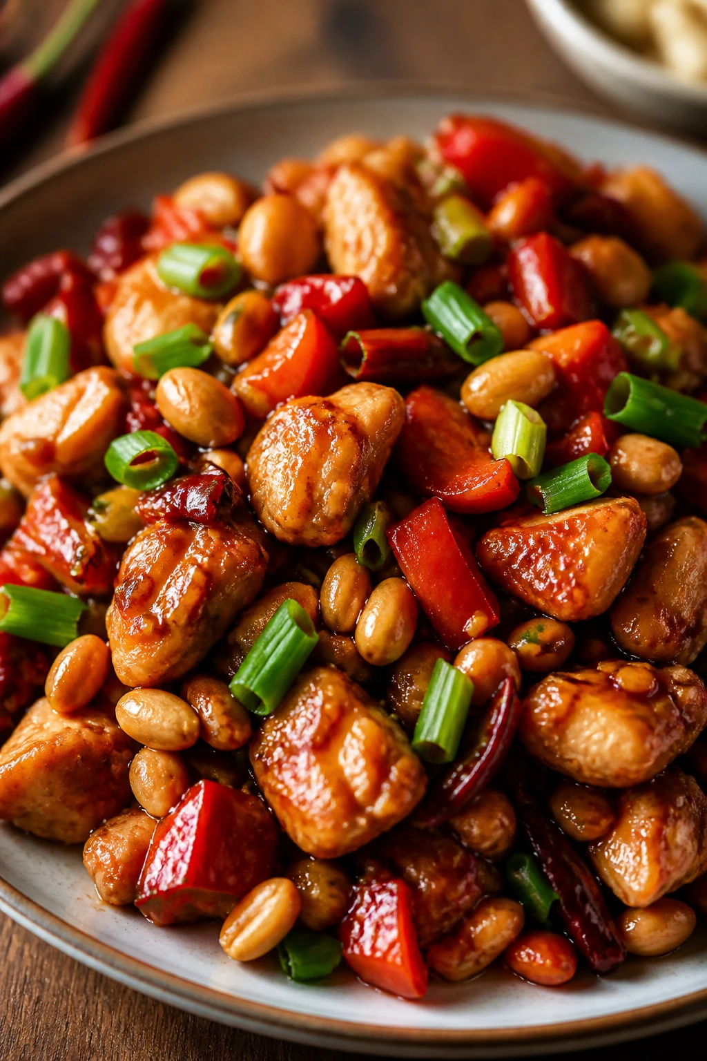 Kung Pao Chicken with Peanuts on plate