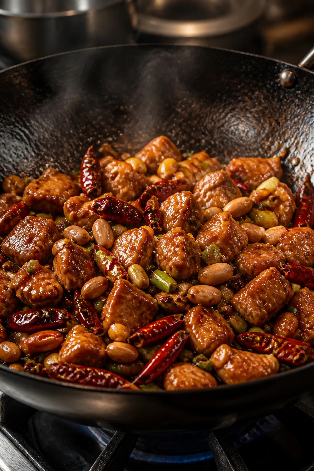Kung Pao chicken with peanuts and chilies