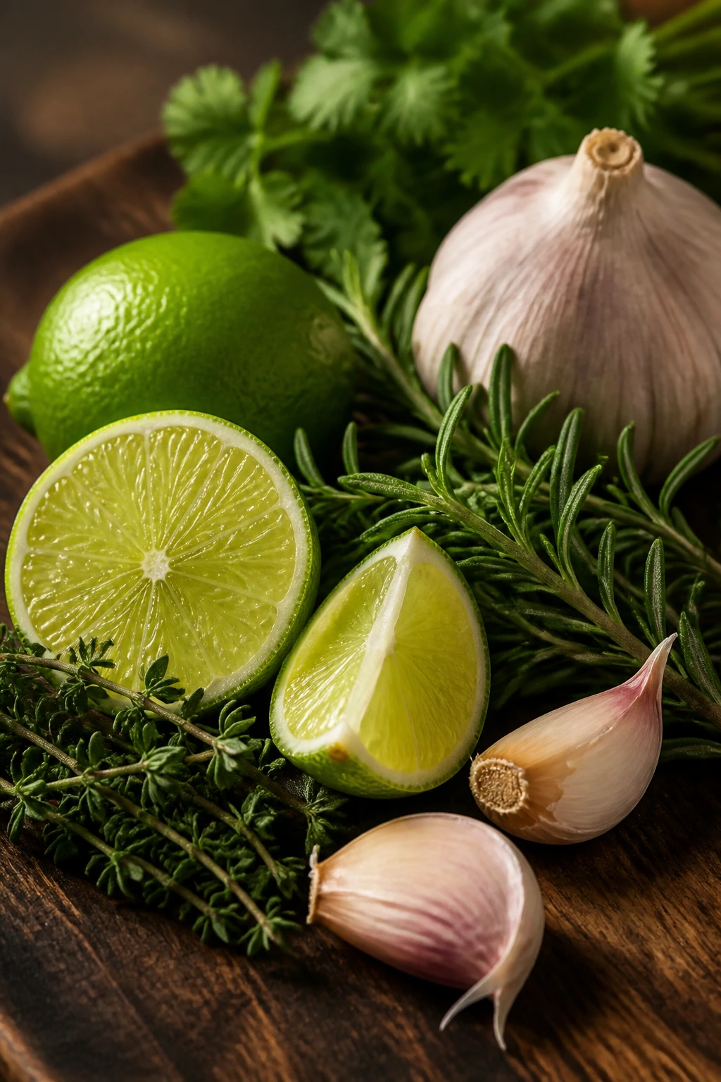 Lime, garlic, and herbs as flavor boosters for pork belly