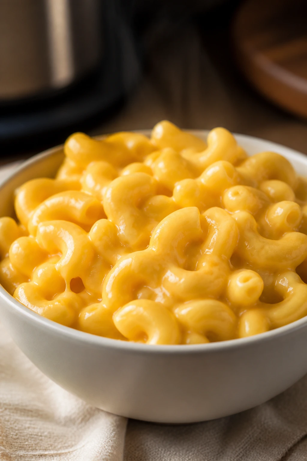 Creamy macaroni and cheese in a bowl
