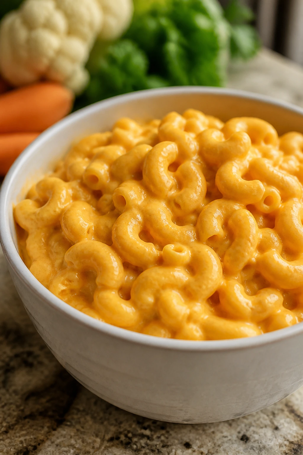 Creamy hidden-veggie mac and cheese in bowl