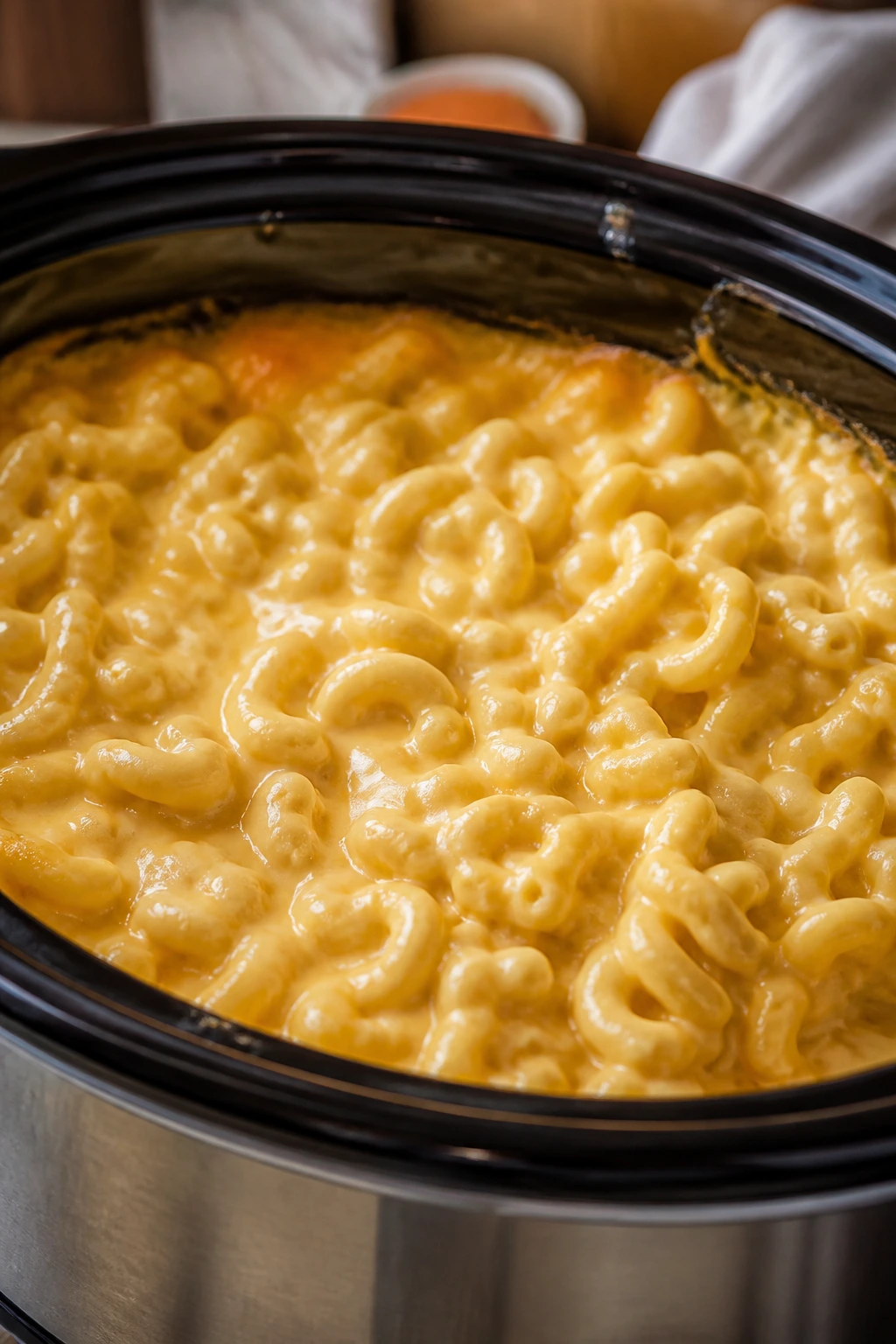 Creamy macaroni and cheese in a serving dish
