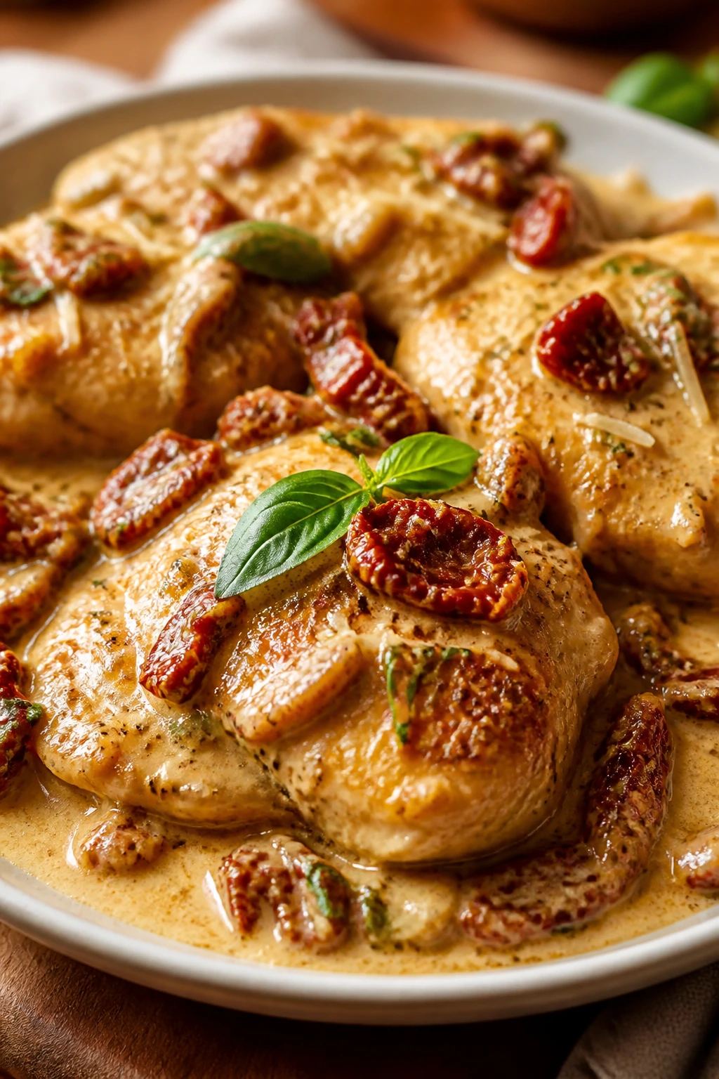 Creamy sun-dried tomato chicken with parmesan