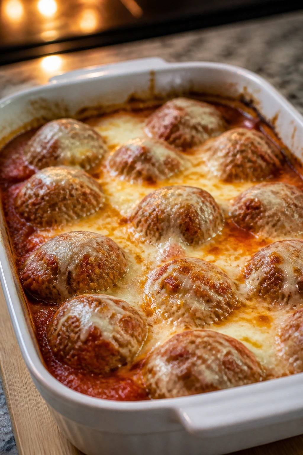 Meatball marinara bake with melted cheese