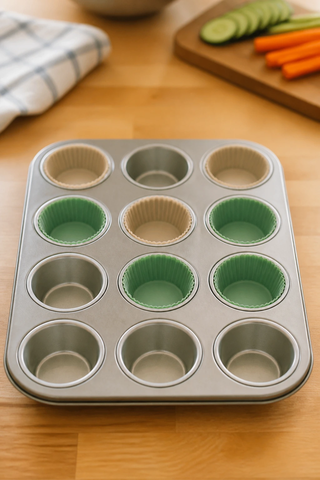 Mini muffin tin on a kitchen counter