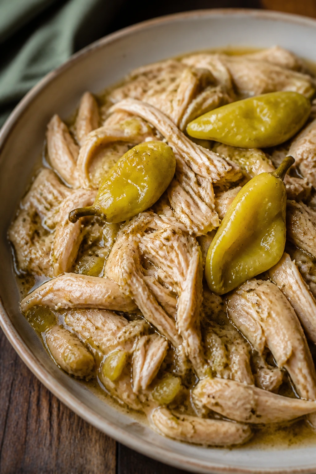Mississippi Chicken with pepperoncini and butter-ranch sauce