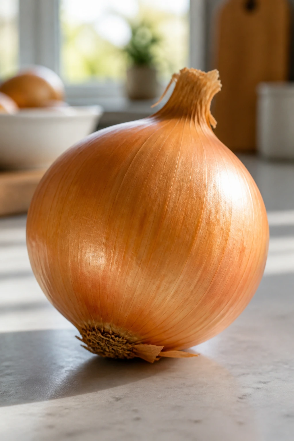 Close-up of an onion illustrating smart shopping and pantry basics