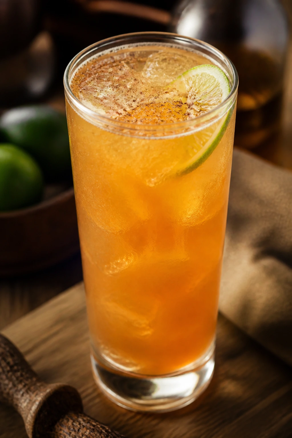 Planter’s Punch in tall glass with nutmeg garnish