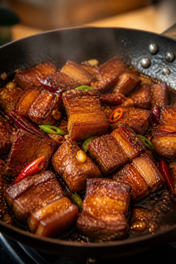 Spicy Chinese Pork Belly Better than Takeout