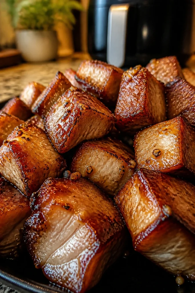 Crispy Air Fryer Pork with Brown Sugar Glaze