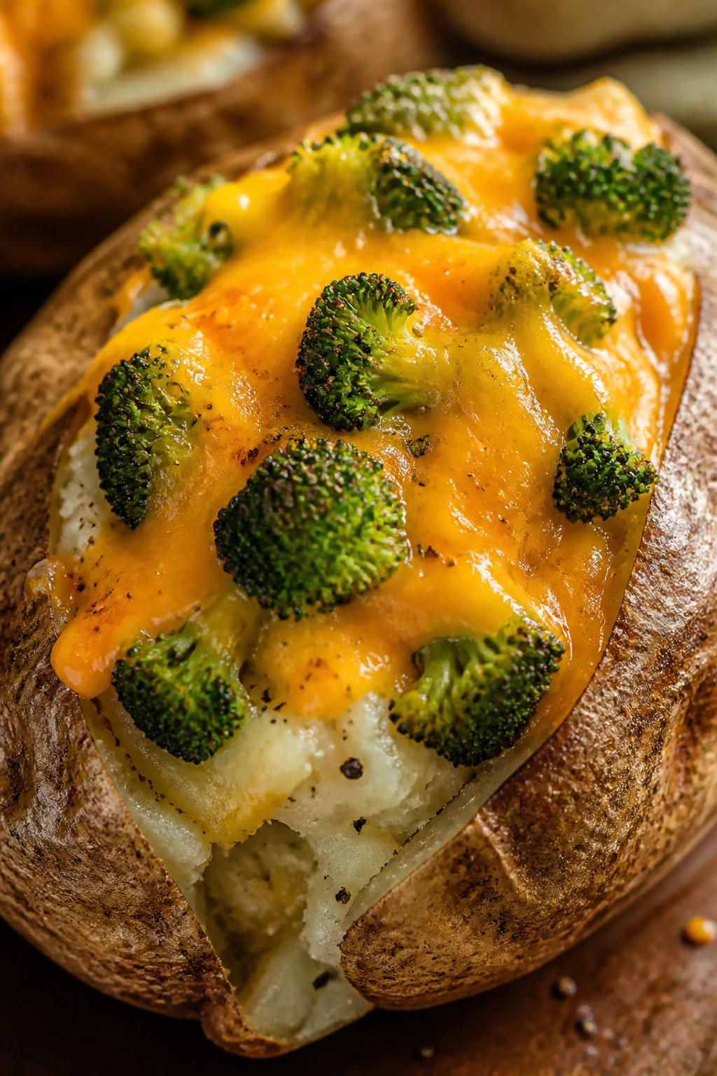 Baked potato with broccoli and cheddar