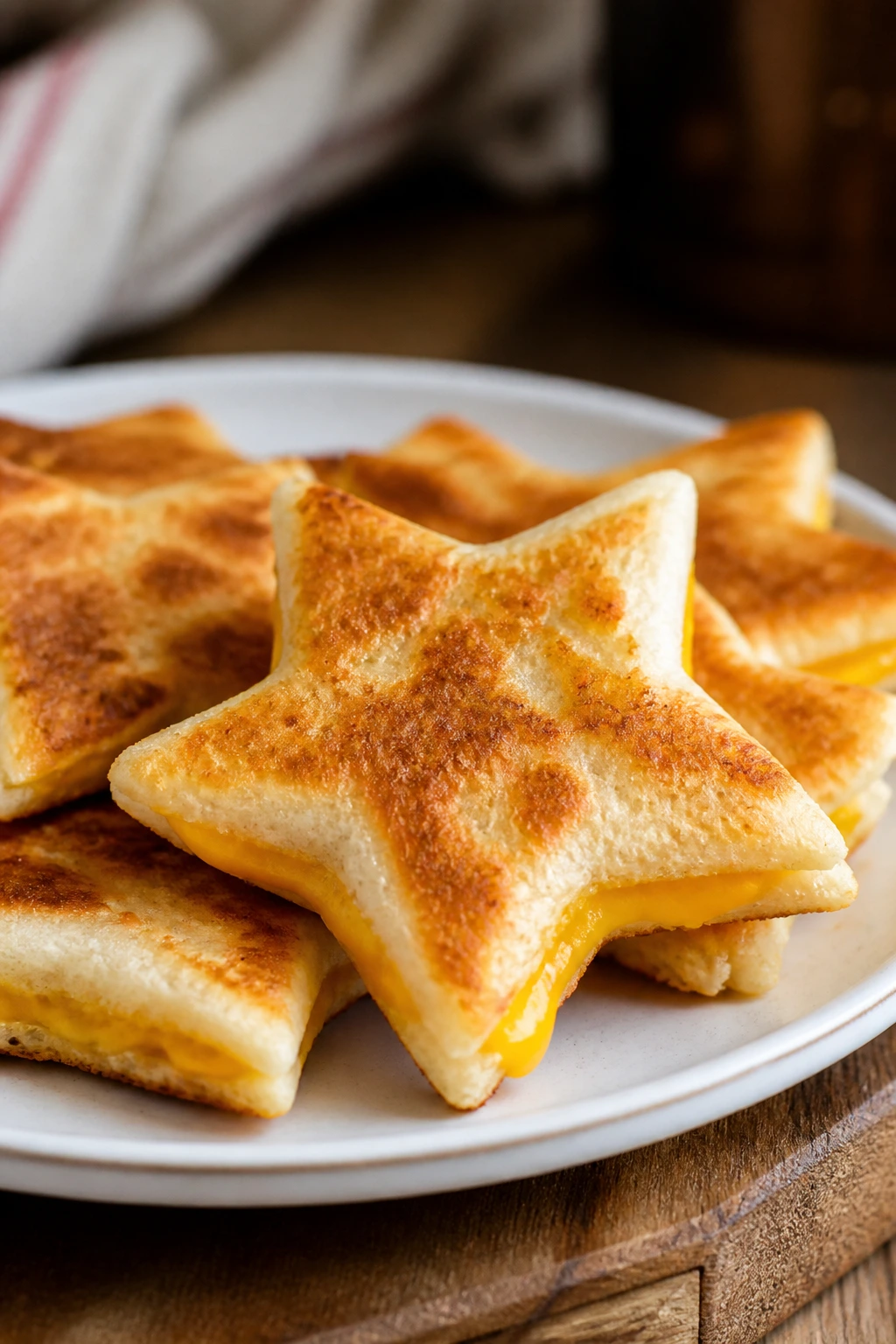 Star-shaped cheese quesadilla on a plate