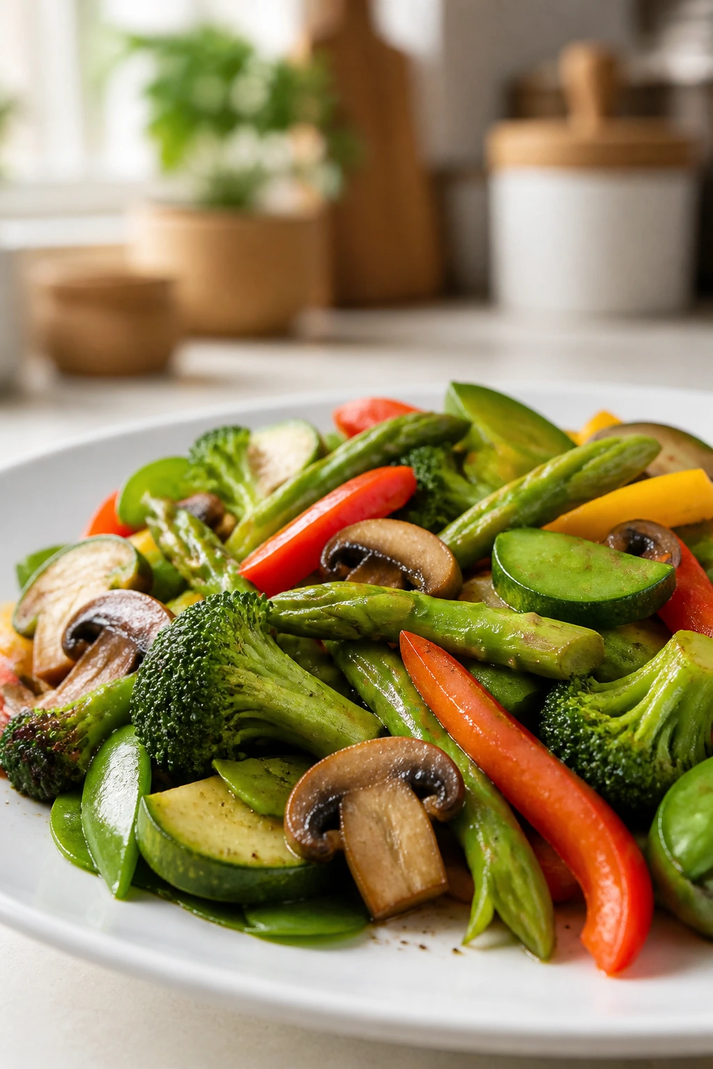 Colorful quick-cook vegetable medley for fast dinner