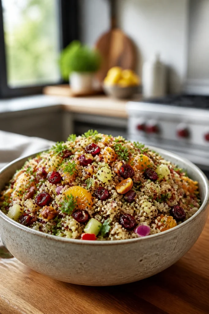 Zesty Cranberry Quinoa Salad with Homemade Dressing