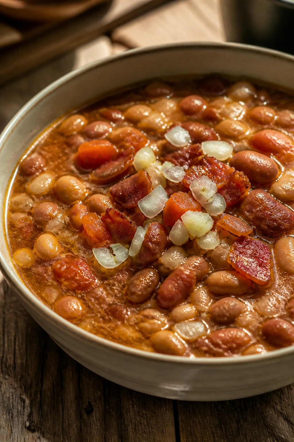 Ranch-style bean soup with bacon and beans