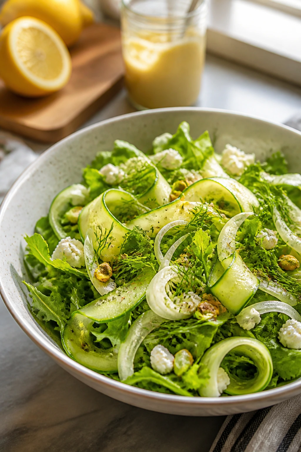 Inviting bowl of bright, balanced light salad ready to repeat