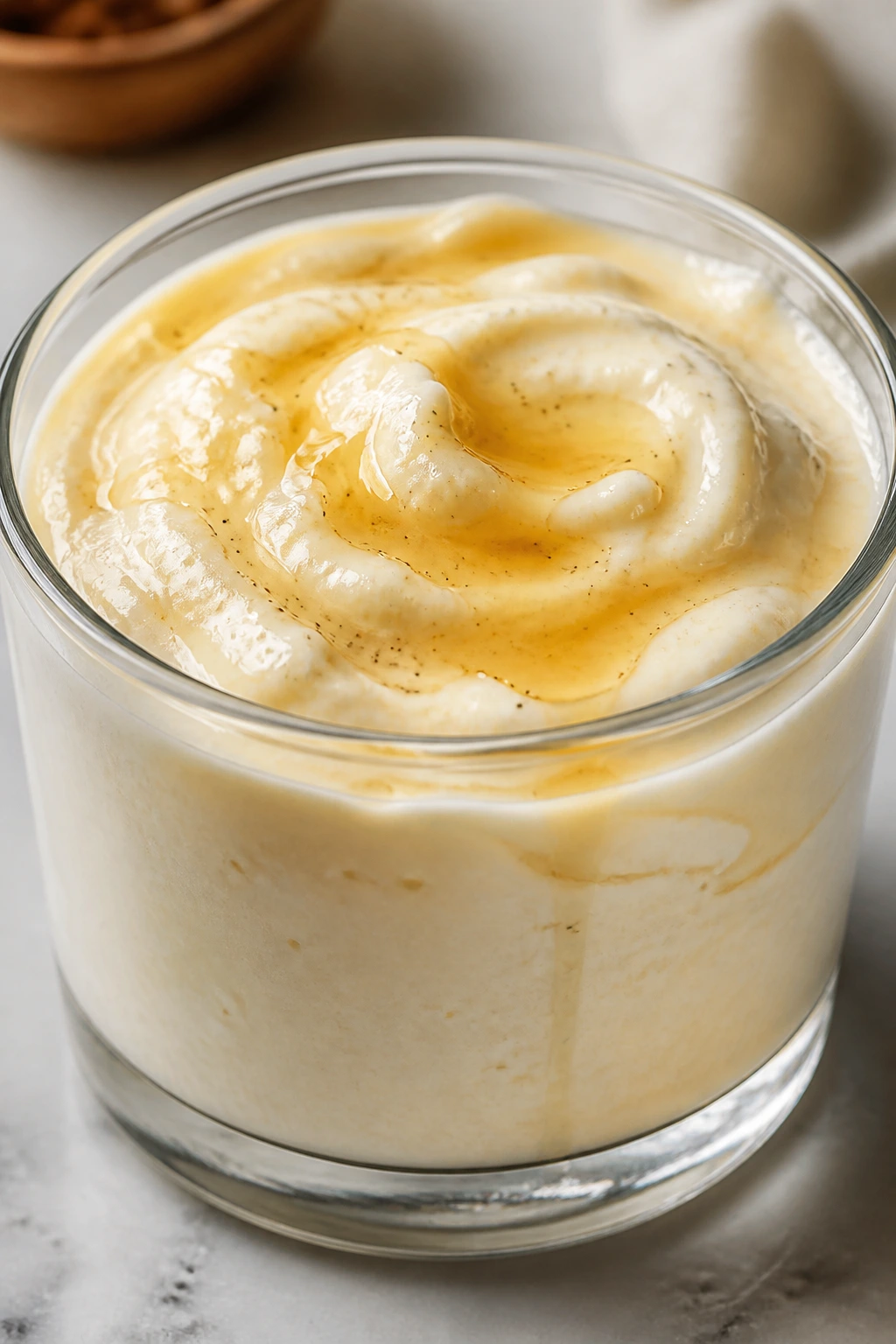 Creamy vanilla ricotta protein cup in dessert cup