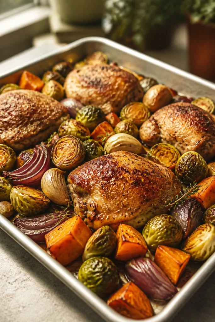 Roasted Meat and Vegetables for a Healthy Dinner