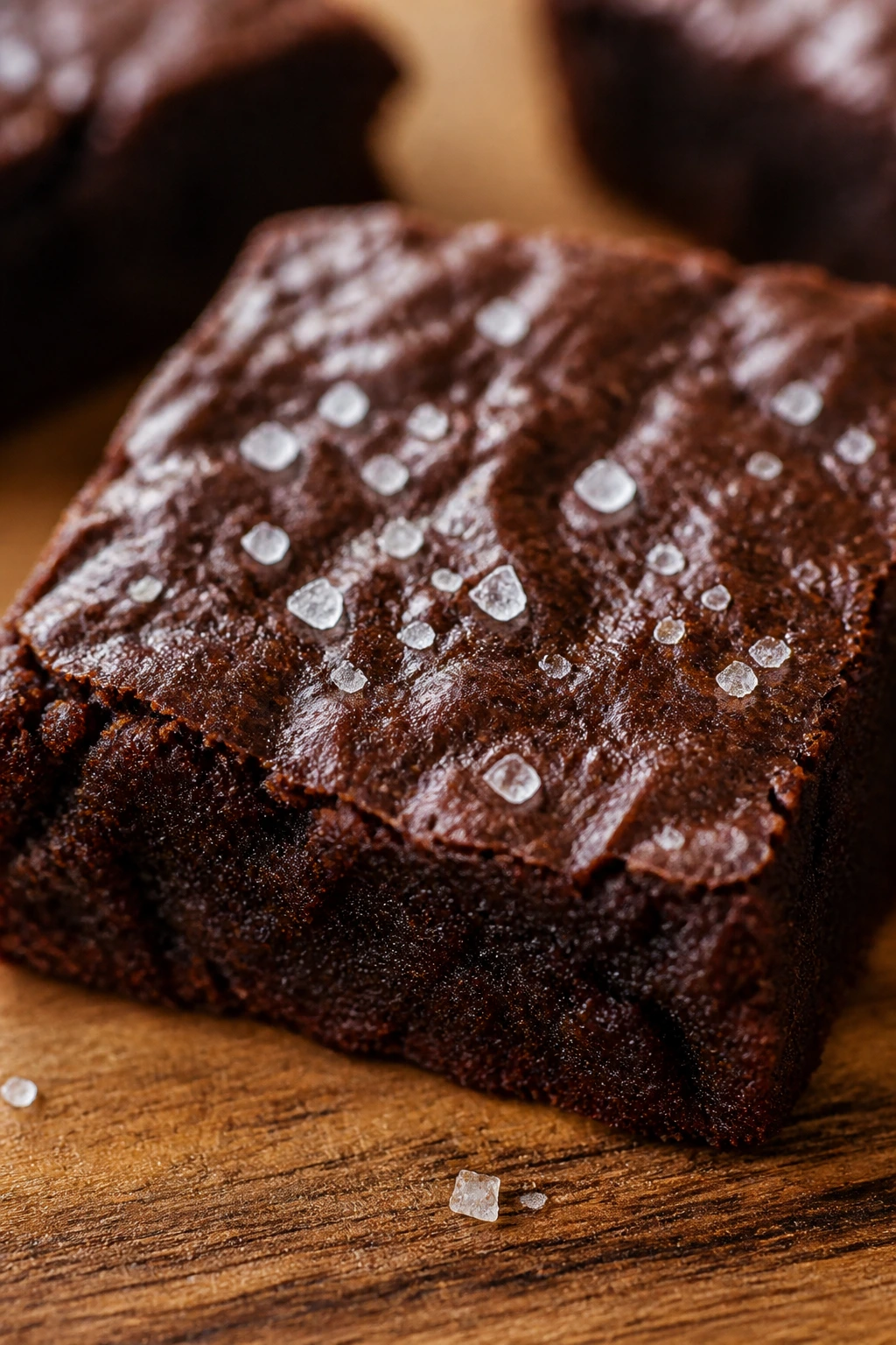 Brownie with flaky salt on top showing flavor-enhancing tip