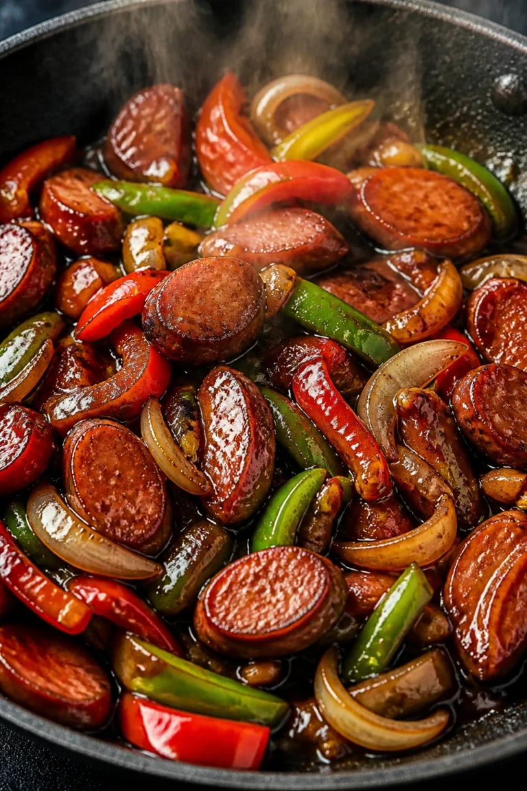 Sticky Smoked Sausage Stir Fry Better than Takeout