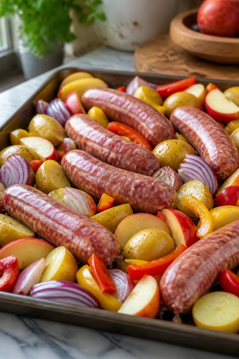 Juicy Sausage Dinner with Brown Sugar Glaze