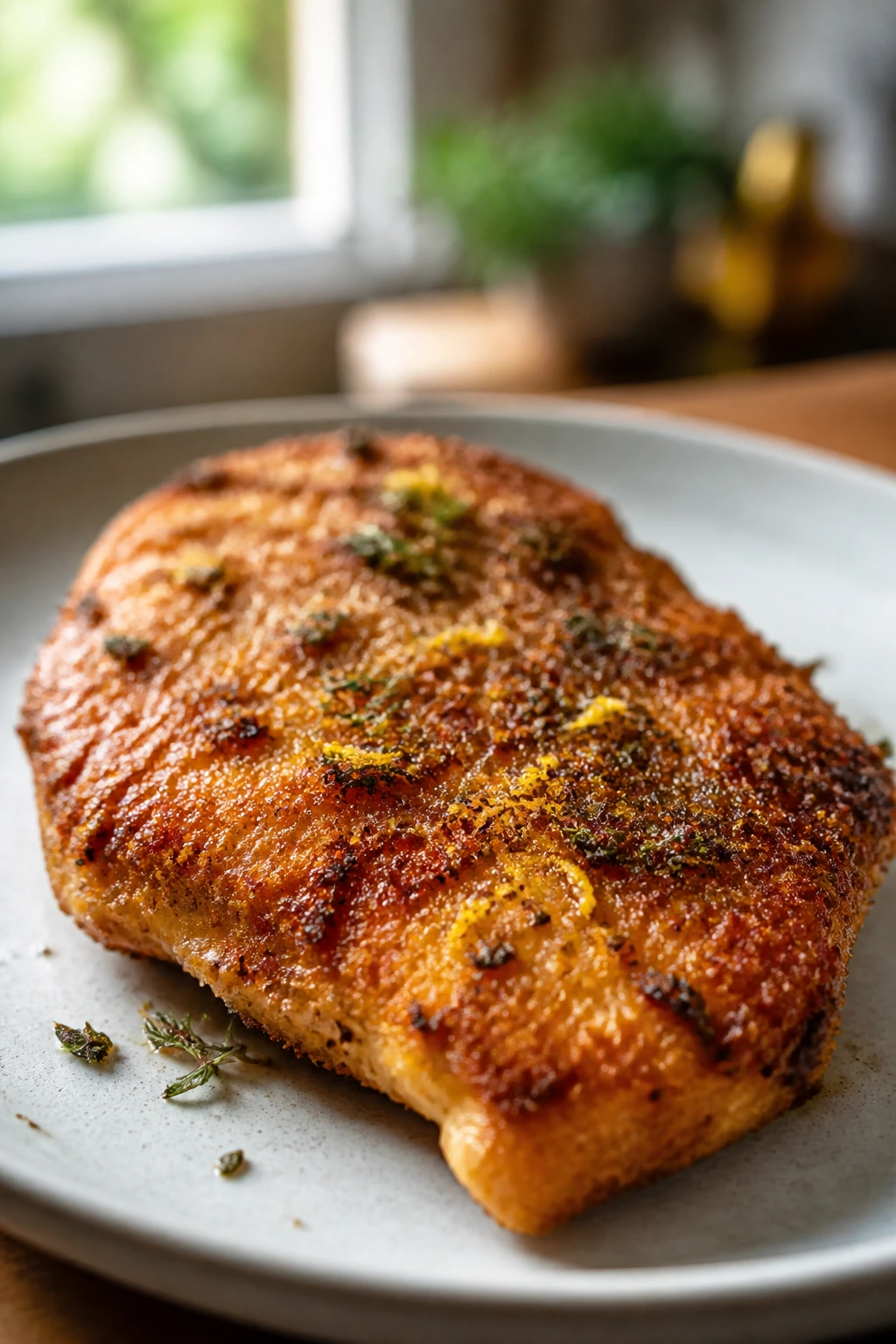 Crispy chicken with visible seasoning variations
