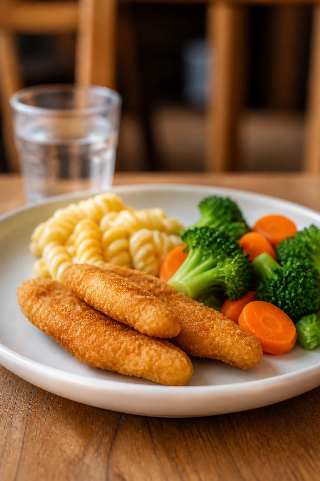 Neatly plated kid-friendly meal showing familiar shapes and portions.