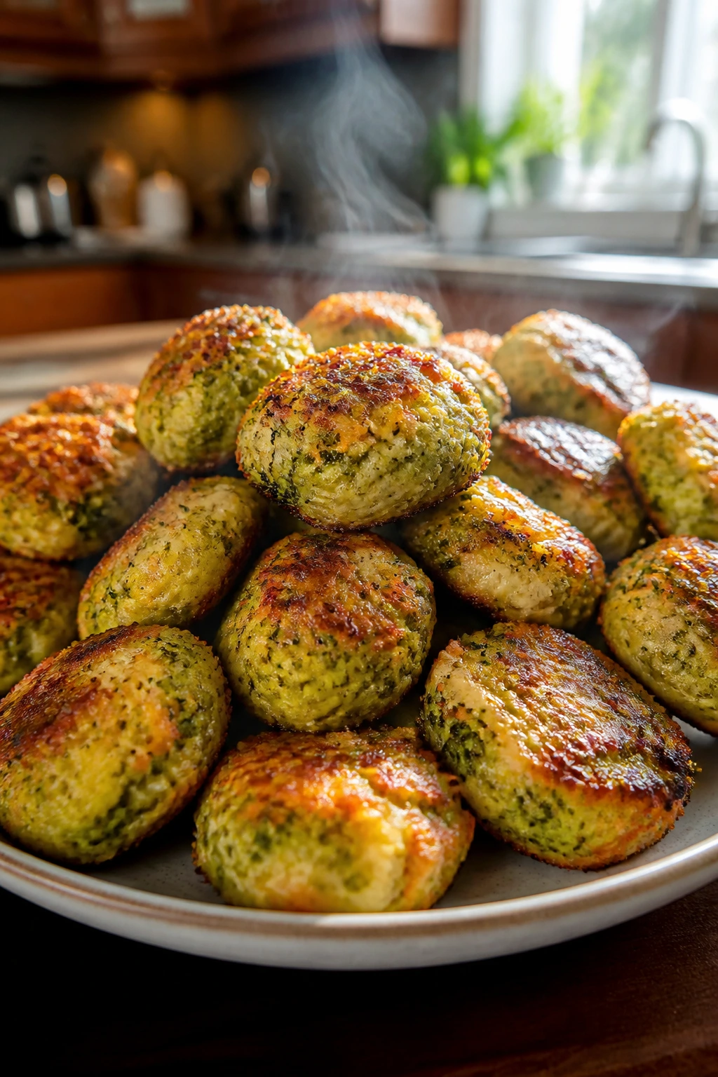 Plate of warm veggie bites ready to serve