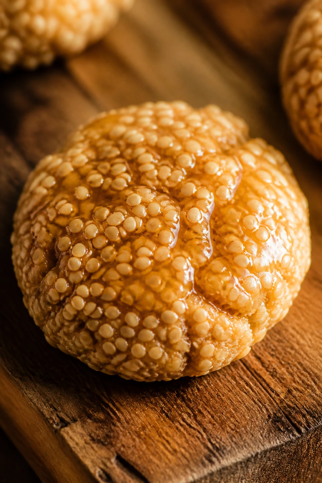 Sesame tahini cookie with honey glaze and sesame seeds